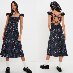 NWOT|For Love & Lemons Florentina Floral Midi Dress, SMALL